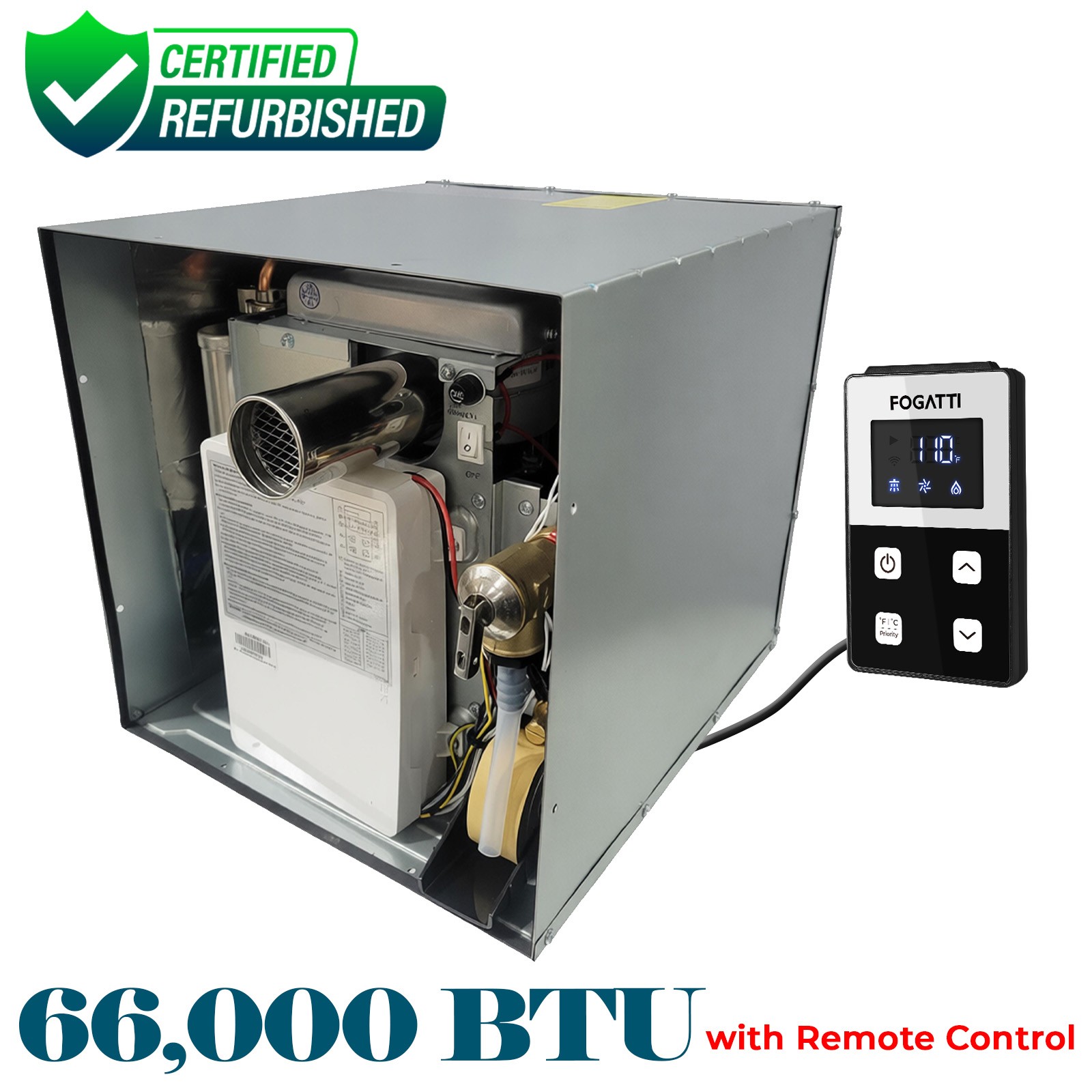 【90% NEW】66,000 BTU RV Tankless Water Heater without DOOR Compatible w/ all RVs