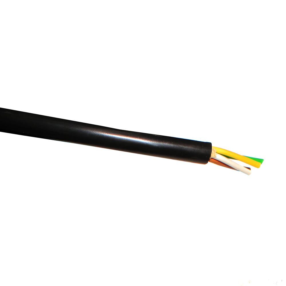 (15 Feet) 14 Gauge 4-Conductor Black Wire Heavy Duty PVC Color Coded