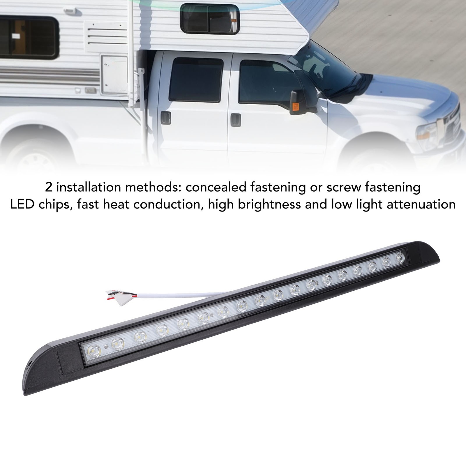 20 Inch RV LED Awning Porch Light Cool White 900 LM For Truck Trailer Camping