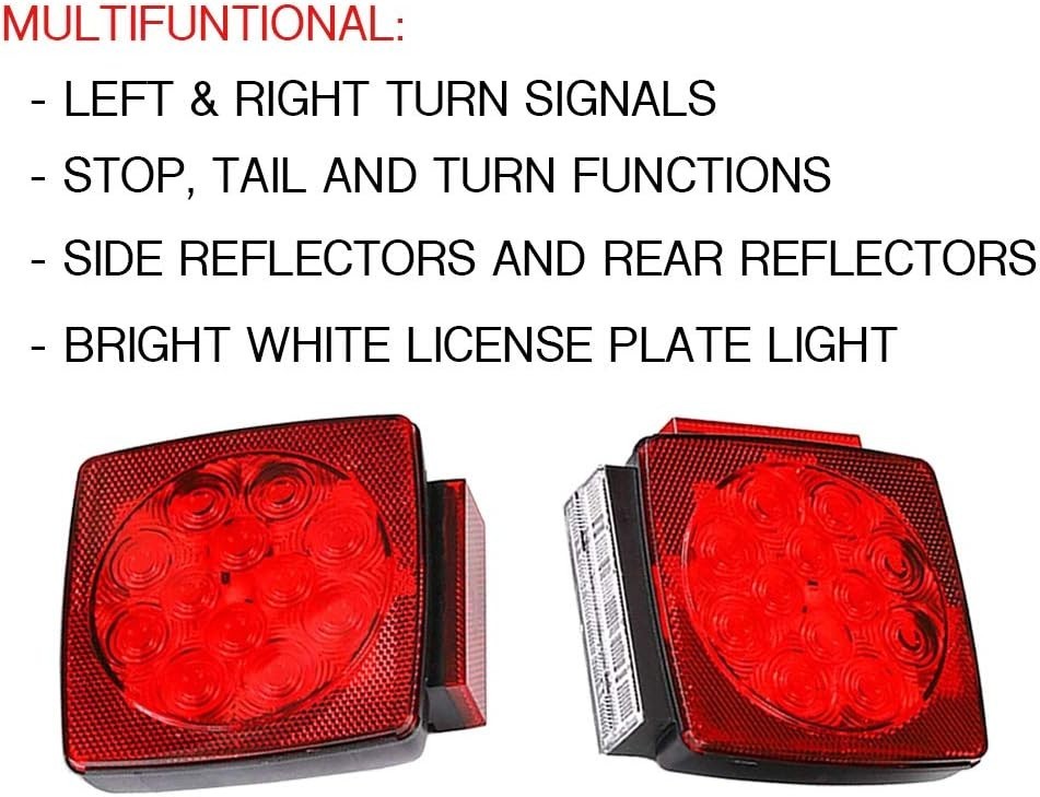 Universal Fit 12V Submersible Trailer Lights – DOT Compliant for Trailers 80″