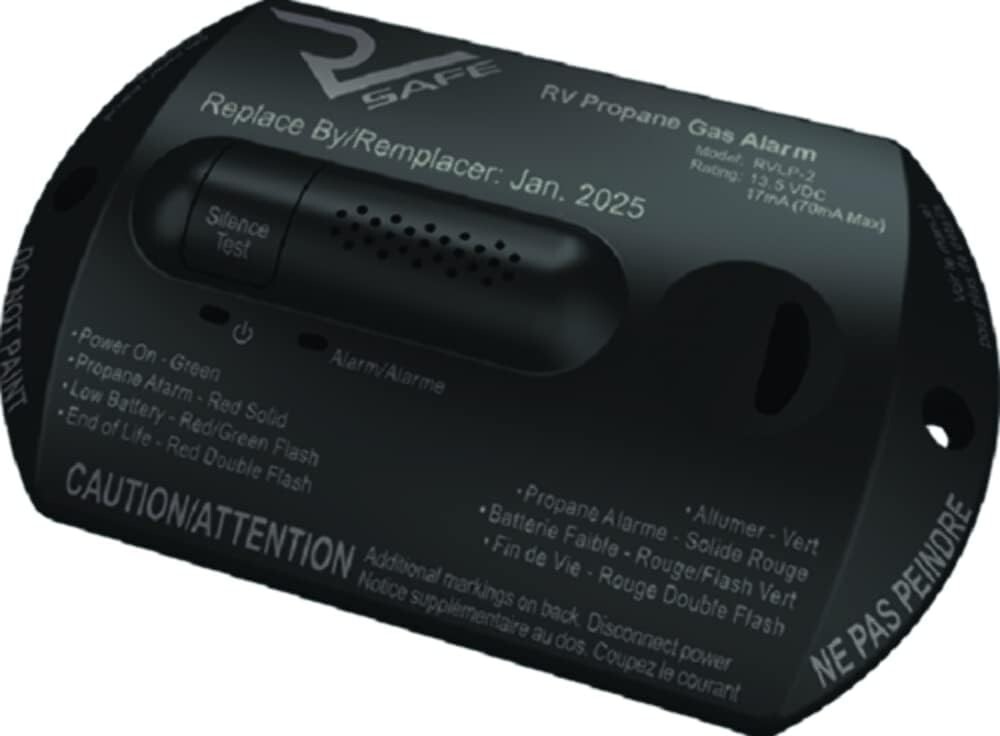 RV SAFE RVLP-2B Propane Gas Alarm – 2-Wire, Black