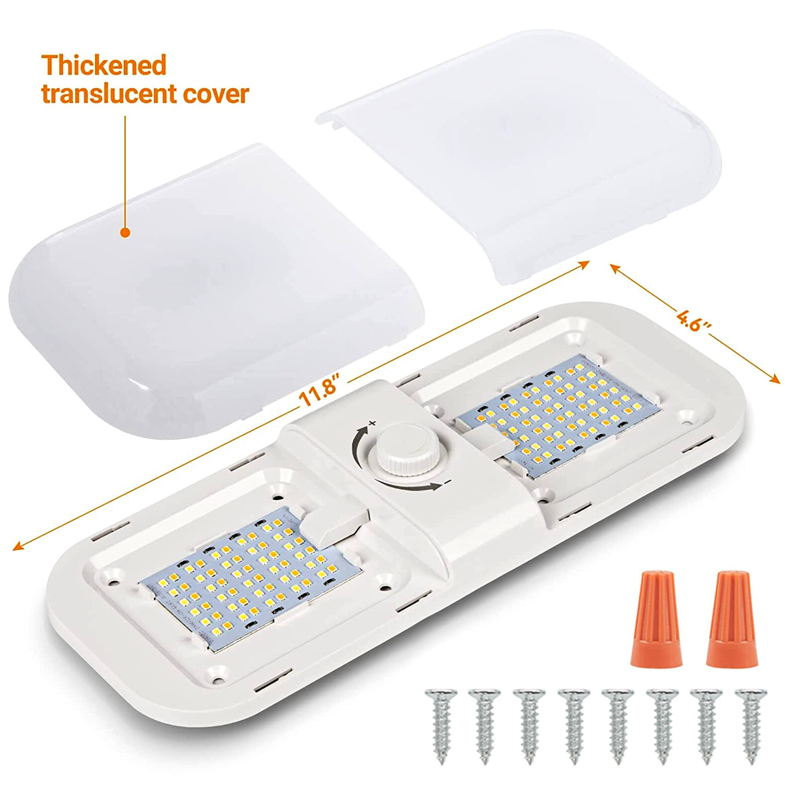 Interior Ceiling Light Dimmable Warm Cool Natural White 12 -24V 120Led RV Camper