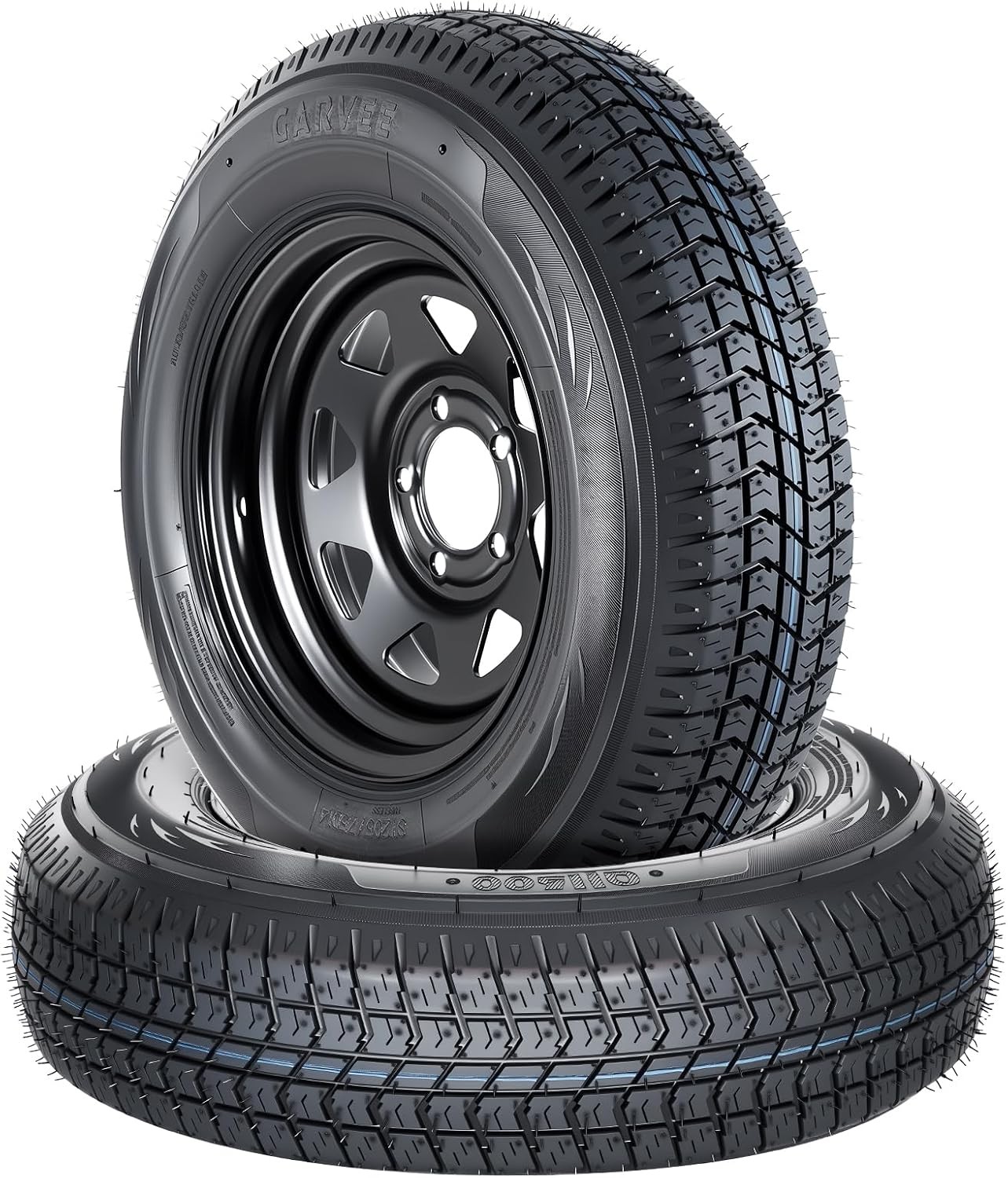 Set Of 4 ST205/75D14 205 75 14 Trailer Tires & Wheels 14″ Rims 5 Lug on 4.5″ 6PR