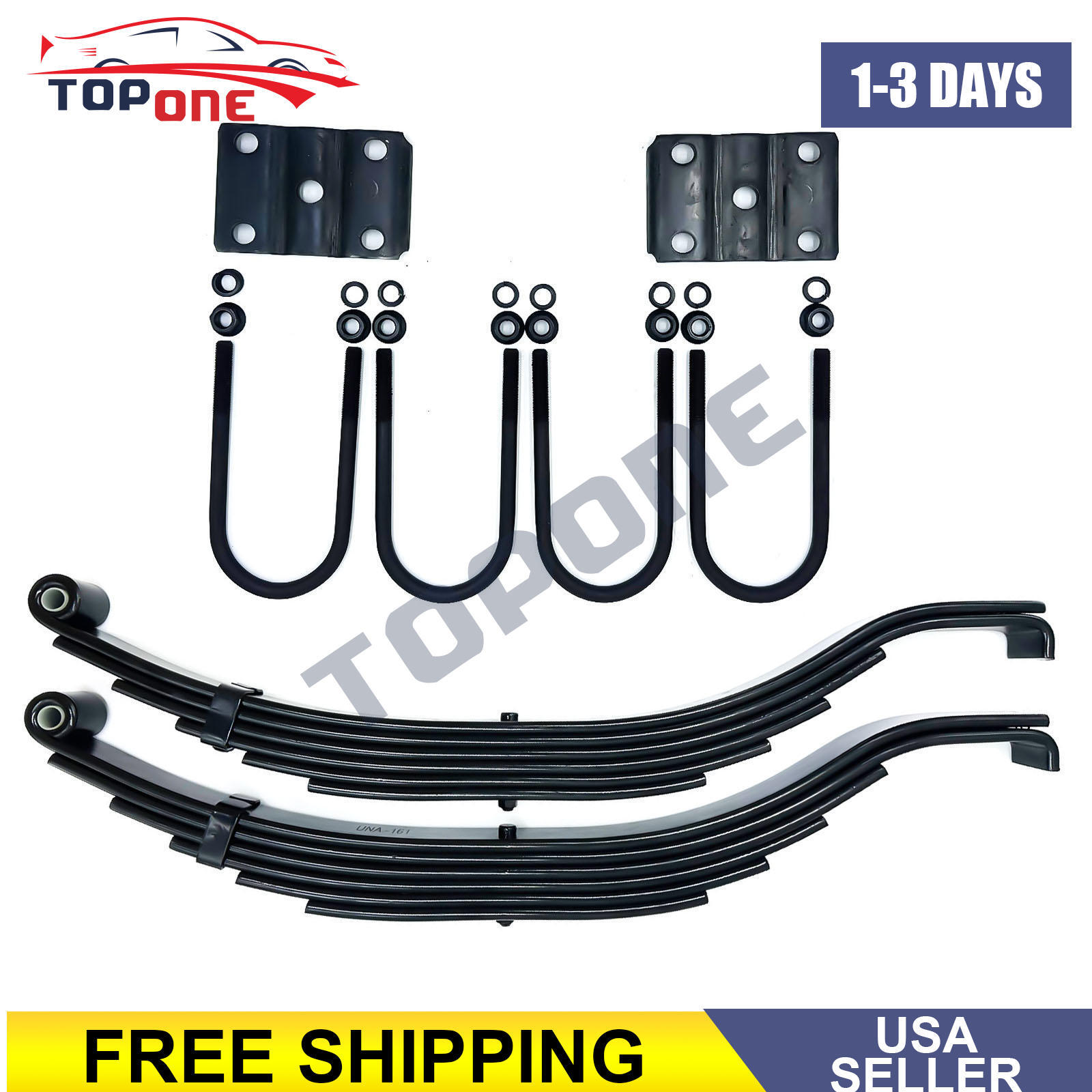 For 8K 8000lbs Single Trailer Axle 6 Leaf 4000lbs Leaf Springs + U-bolt Kit