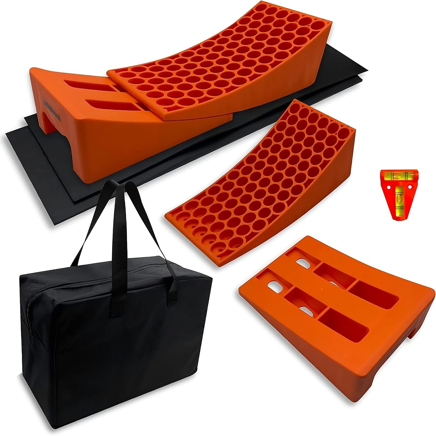 RV Leveling Ramps 2 Pack Kit | Premium anti Slip Camper Leveler | Trailer Wheel