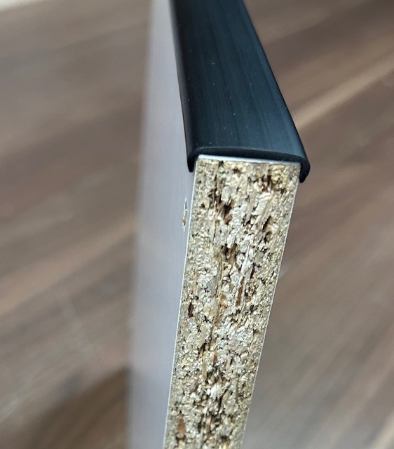 BLACK 18MM U SHAPE TRIM, T TRIM STYLE CAPPING, FURNITURE EDGING, GLUE ON TRIM,