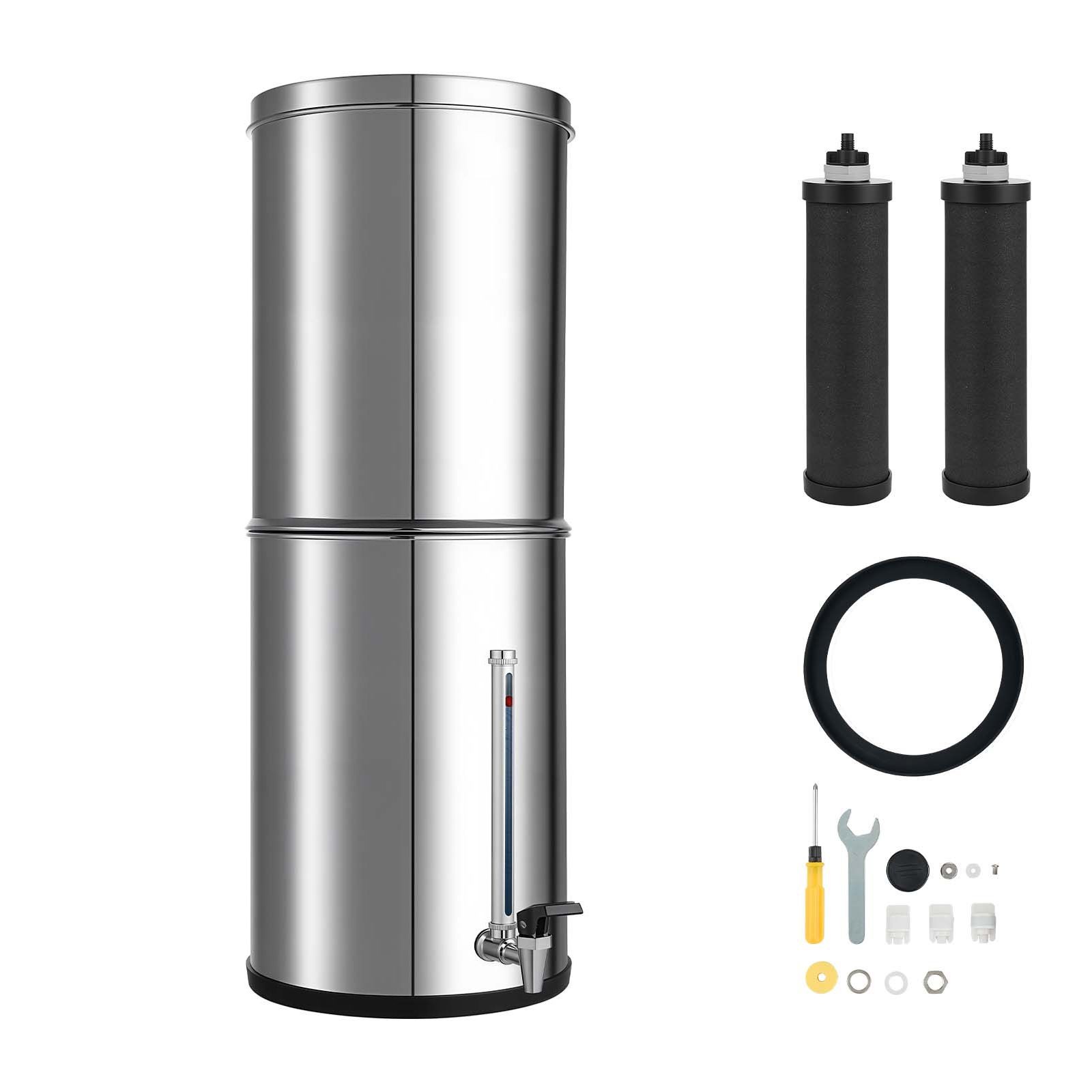 3.25G Stainless Steel Gravity Water Filter, 99% Chlorine Reduce