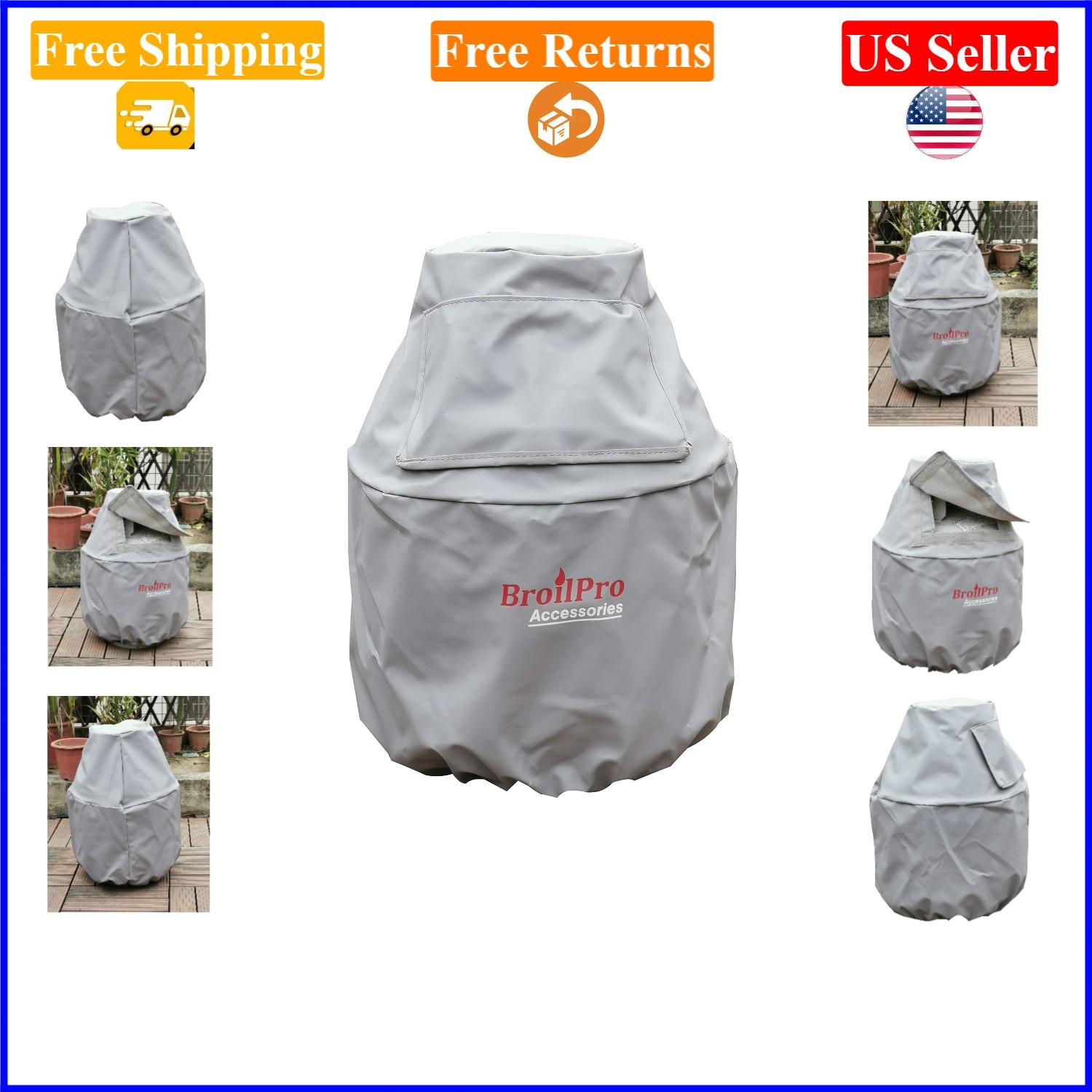 Grey 20-Lb Steel Propane Tank Cover, Water-Resistant, Heavy Duty Vinyl