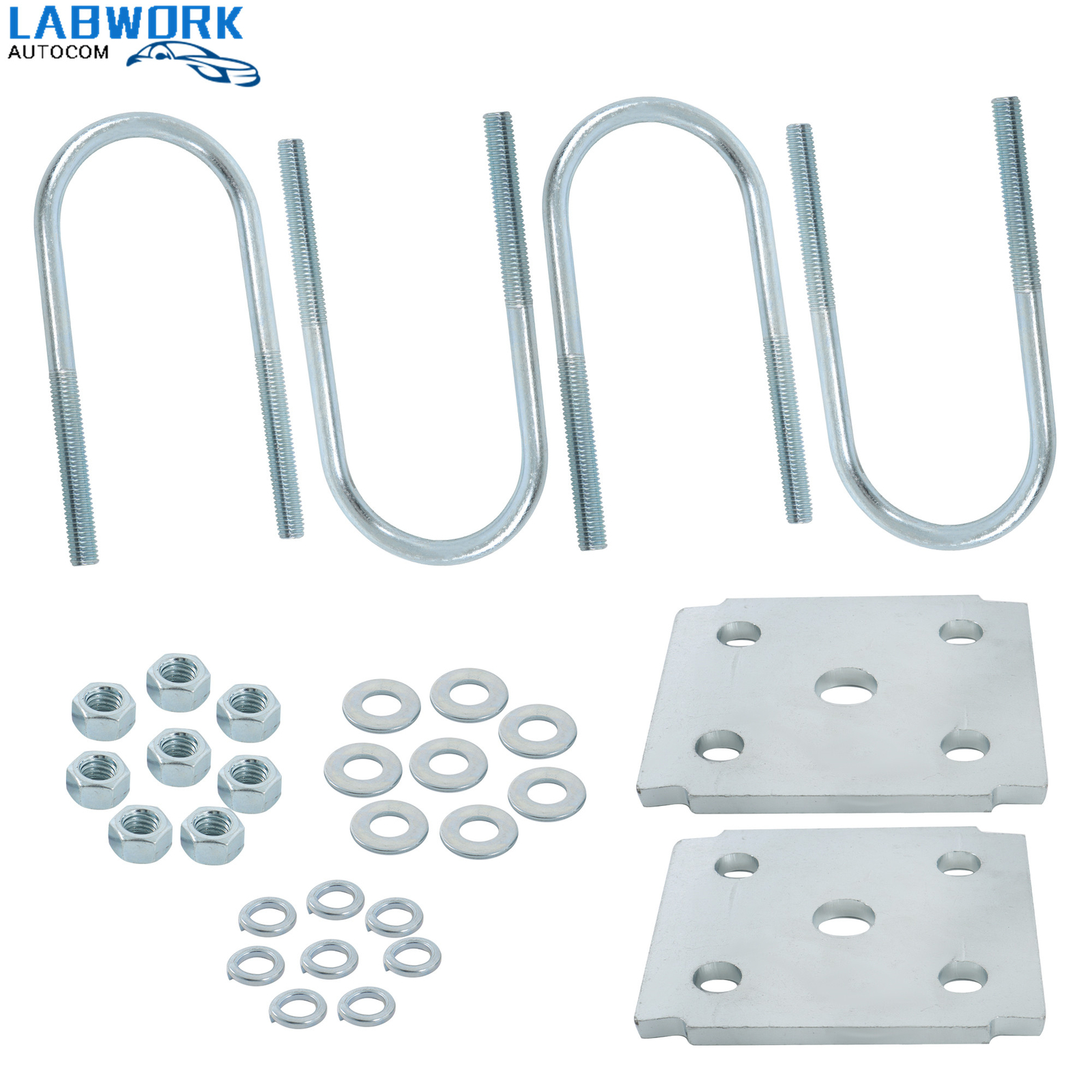 3500 lb U-Bolt Set for 2-3/8″ Round Axles – 5.5″ Long x 1/2″ Diameter