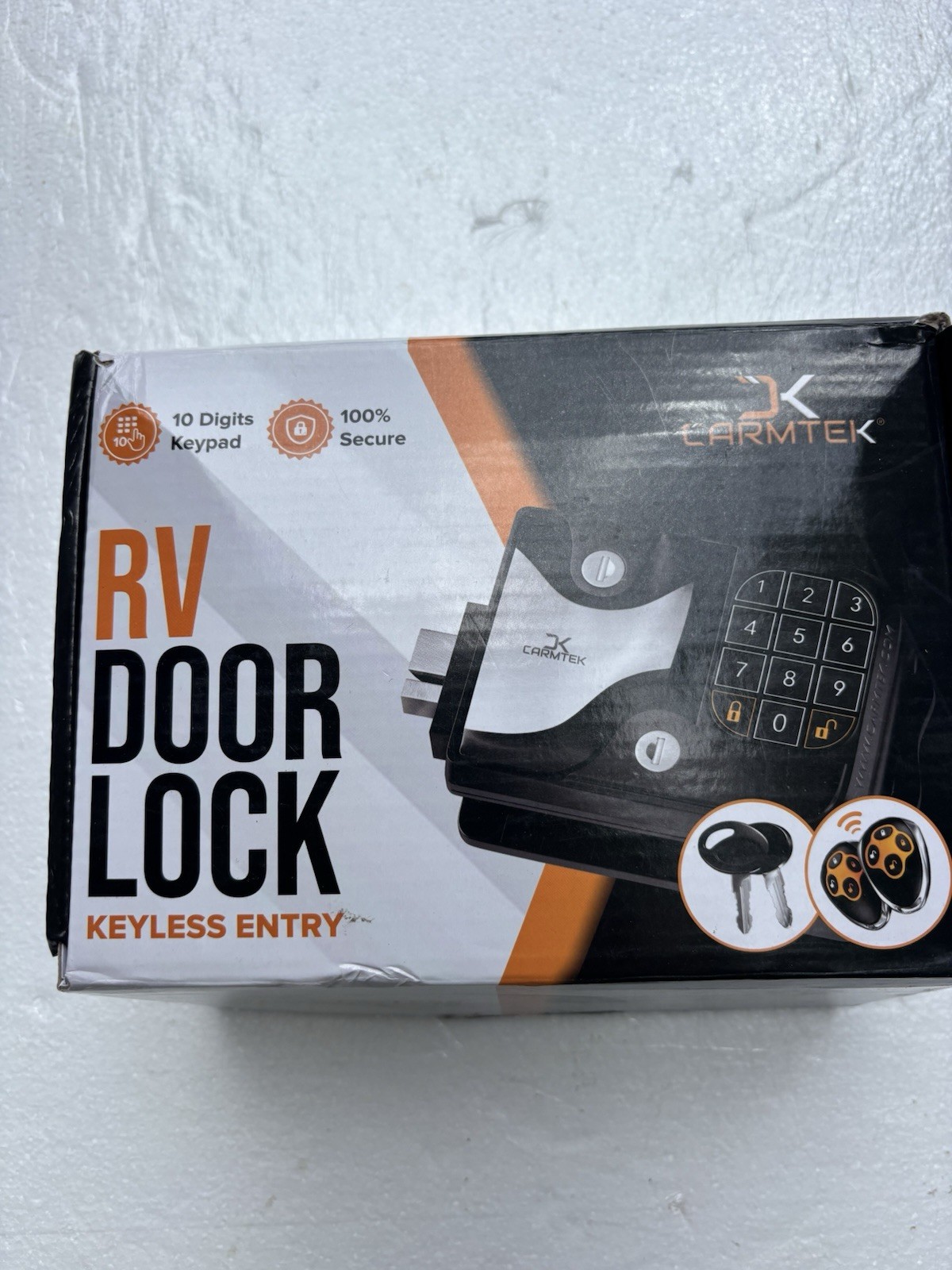 RV Keyless Entry Lock 10 Digits V2.0 w/ Fobs & Keys – Fits 3.75″ x 2.75″ Locks