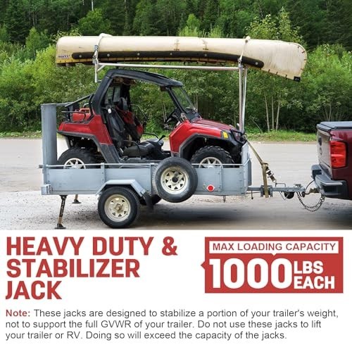 2 Pack Adjustable Trailer Stabilizer Jacks – Telescoping RV Camper Supports 1000
