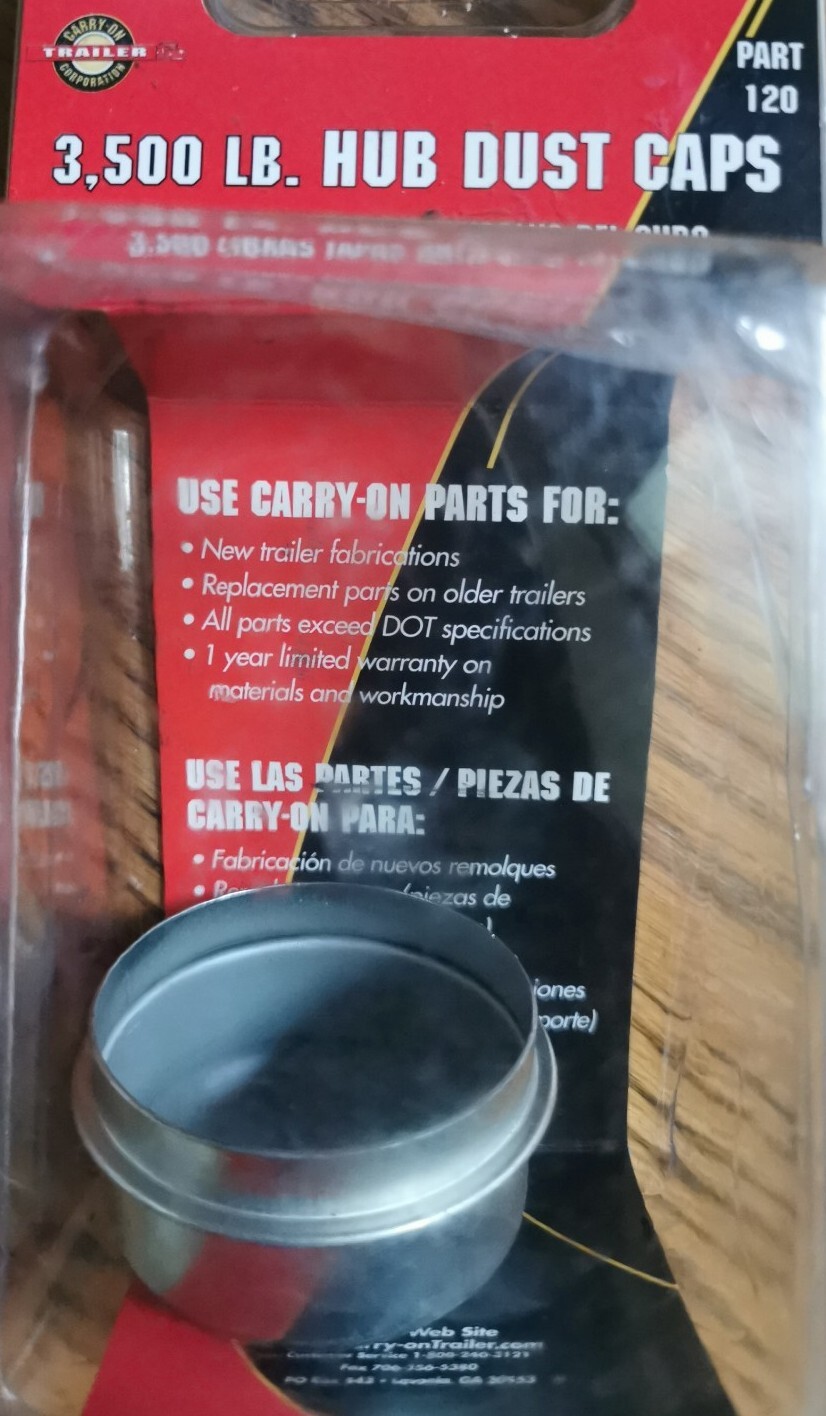 Trailer hub dust cap Part 120 one piece