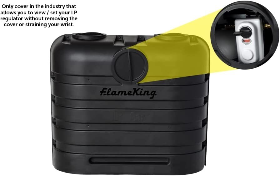 Flame King Heavy Duty Dual 30lb Black Propane Tank Cover for RV, Camper, Trailer