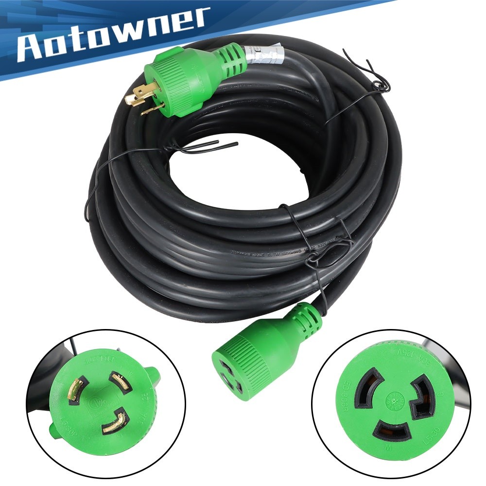 RVMATE 3 Prong 30 Amp 50 Feet Generator Extension Cord NEMA L5-30P/L5-30R 125V