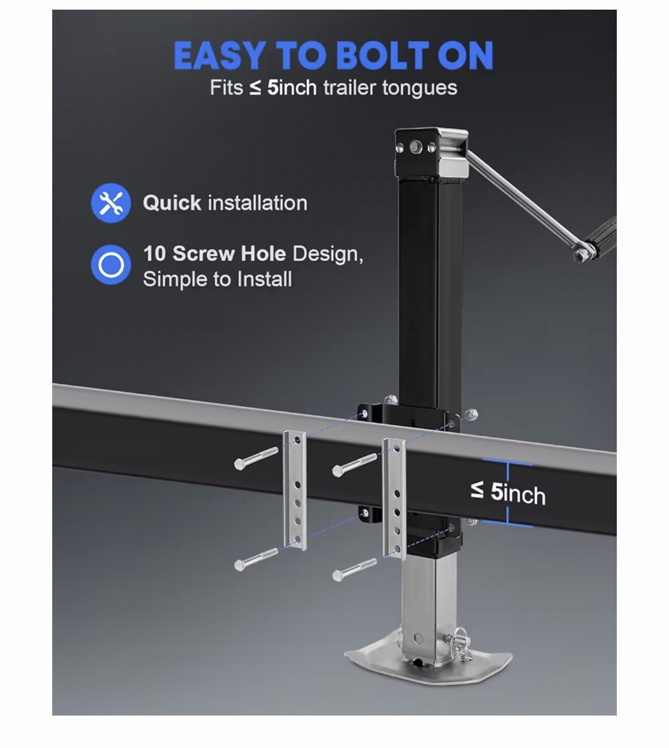 Kohree 8000 lbs Trailer Jack Heavy Duty Black – 8000lbs