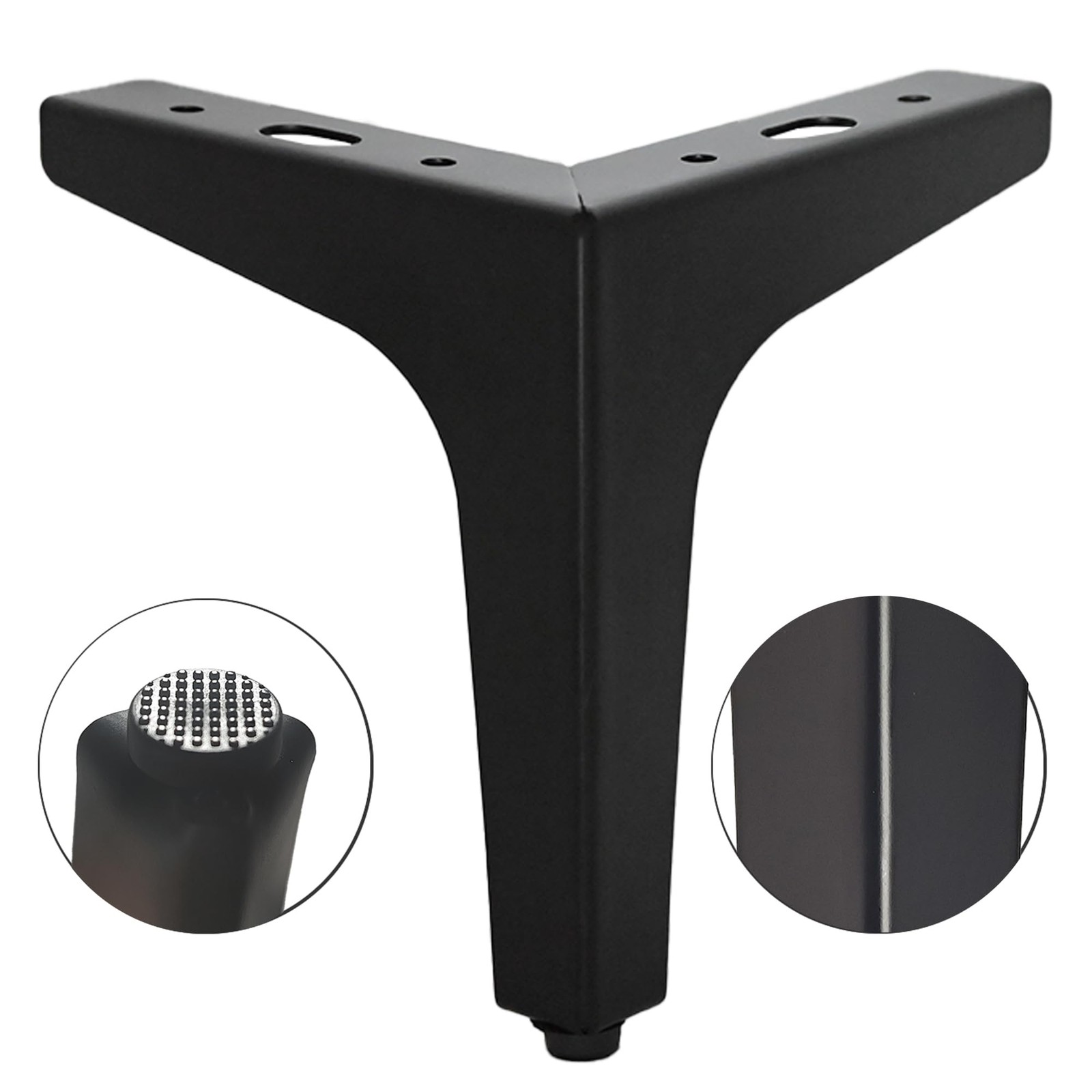 4 Pack 4″ Matte Black Metal Furniture Legs, 4 inch (1.4 thick-4pcs),