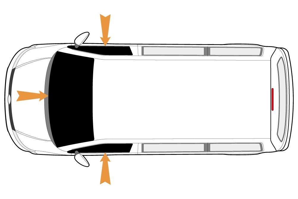 VW T5.1 Transporter 2010 – 15 Just Kampers Magnetic Cab Blackout Curtain Set