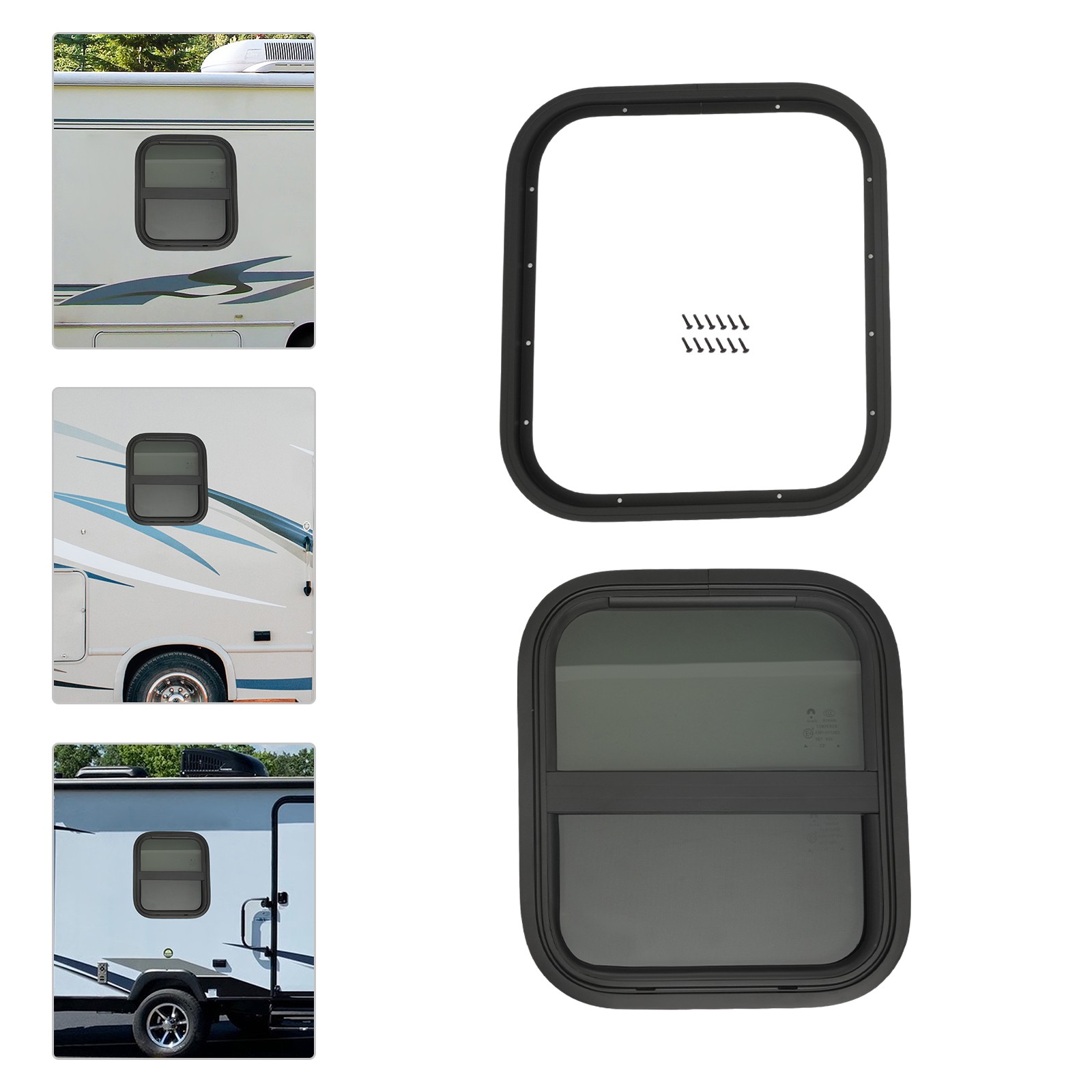 14″x 16″ Vertical Slider RV Window With Screen for Trailer Camper Food Truck