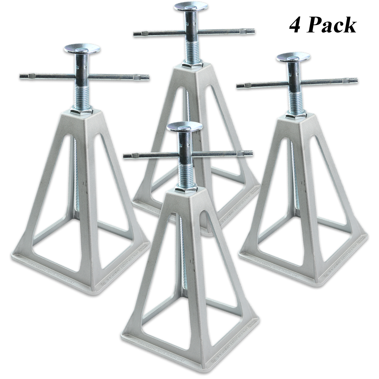 Set of 4 Leisure CW RV Aluminum Stack Jack Stand Stabilizer Camper Trailer