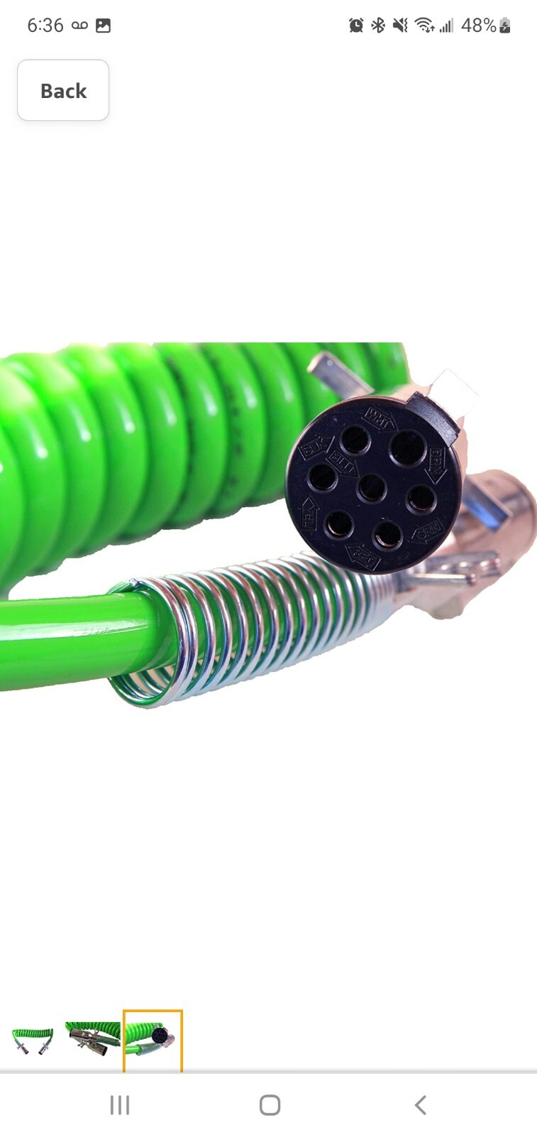 15′ Philatron 7-Way Electrical Stallion Coiled RV Trailer Hookup Cables 2615CL