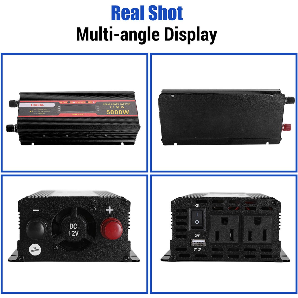 5000W 2500W 1500W Car Power Inverter DC 12V To AC 110V 120V Adapter Converter US