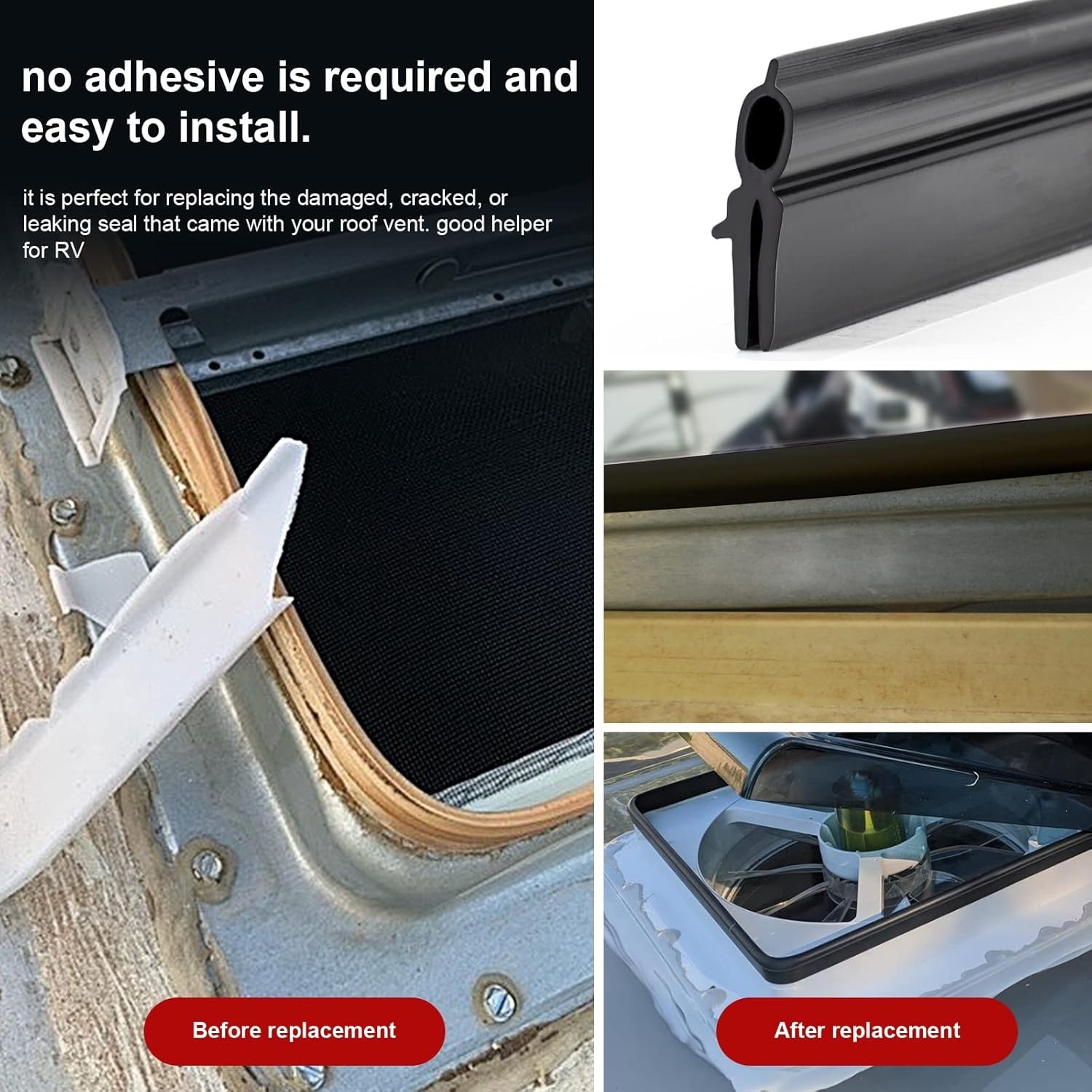 Rv Roof Vent Seal Vinyl Seal Rv Sealfor Ventline, Hengs and Camco Roof Vents (11