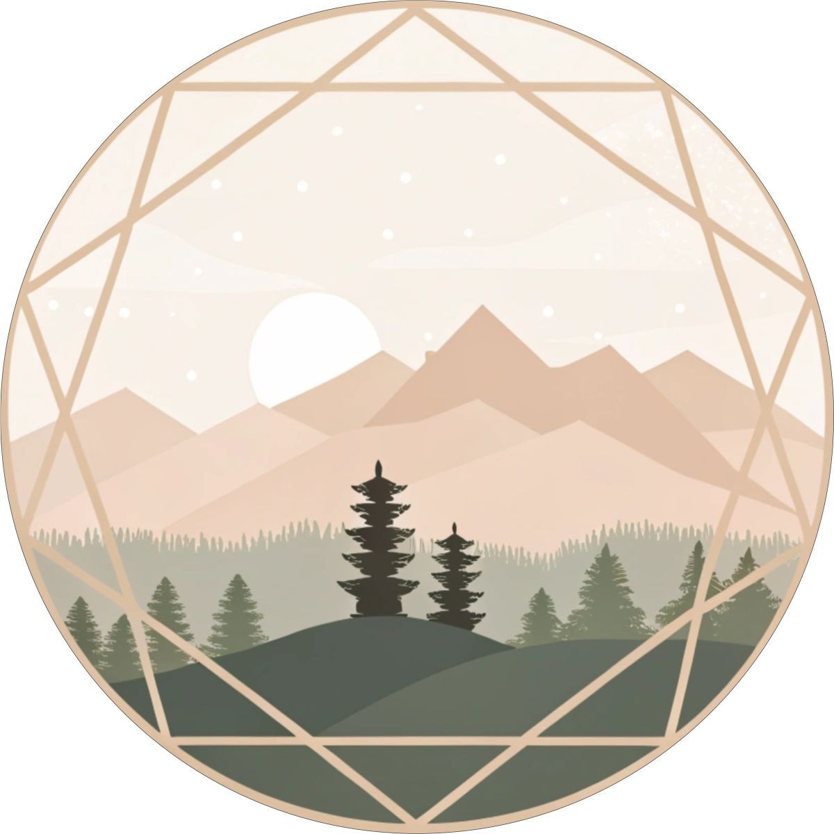 Pastel Gradient Geometric Mountain Spare Tire Cover for any make, model & size