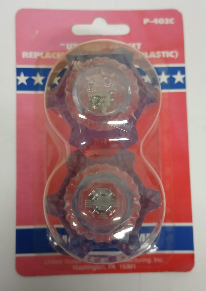 American Hardware MFG P-402C. Mobile Home Faucet Handle Set Clear Knob