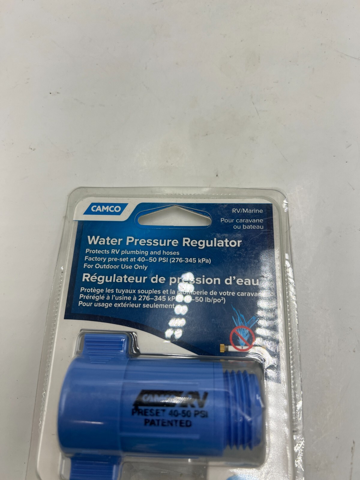 Camco RV / Marine Water Pressure Regulator Preset 40-50 PSI PATENTED LLC PWPR-1