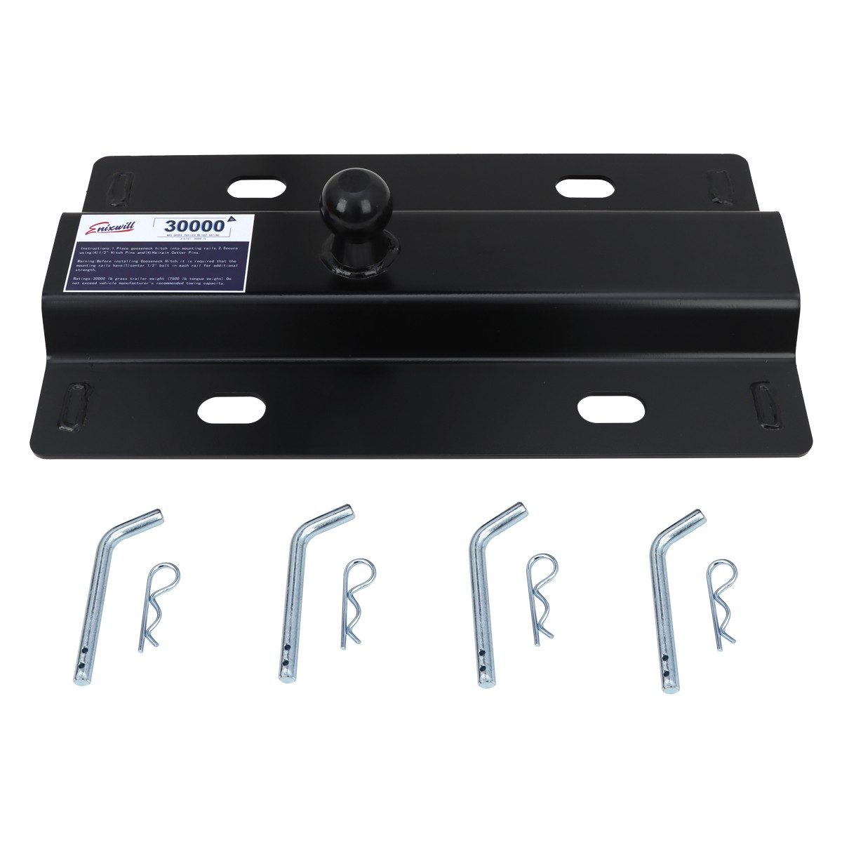 Gooseneck Ball Bent Plate for 5th Wheel Rails Hitch w/ 2-5/16″ Trailer Ball