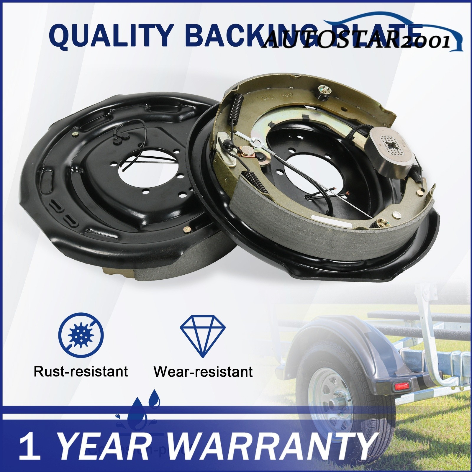2 Set For Dexter Nev-R-Adjust 7000 Self 12″ Trailer Backing Plate Brake Electric