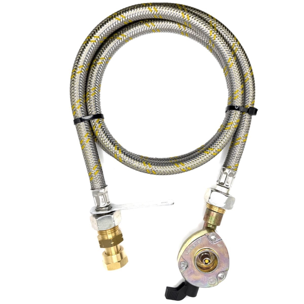 1.5M Pipe, SWIVEL W20 RH Fitting,20mm Clip On Type Gas Bottle Adapter