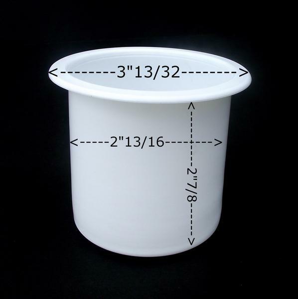 White Plastic Cup Holder Boat RV Car Truck Insert Regular Truck 2 7/8 Cupholder