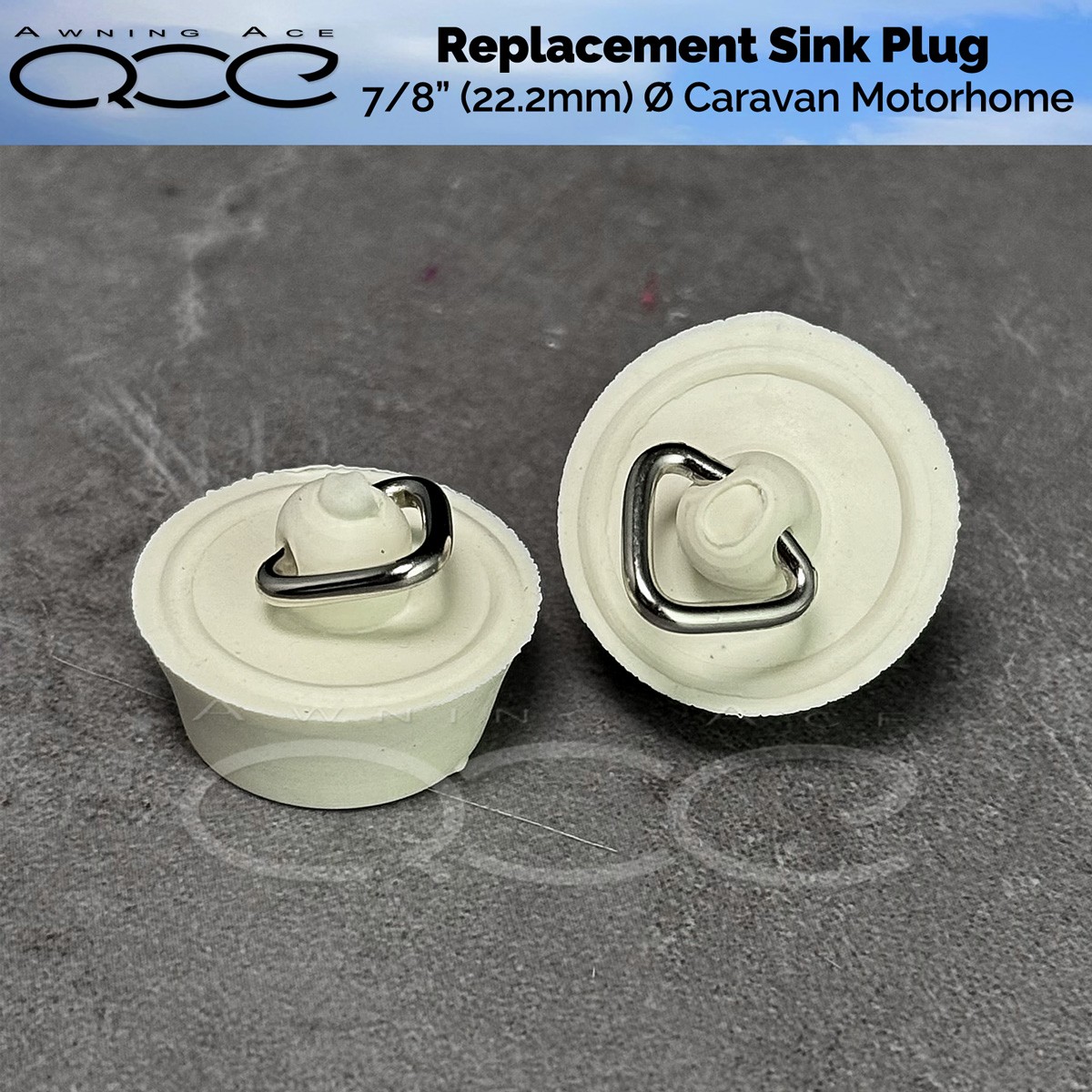 2x Small 22mm 7/8″ Sink Plug for 3/4″ Caravan Motorhome Waste