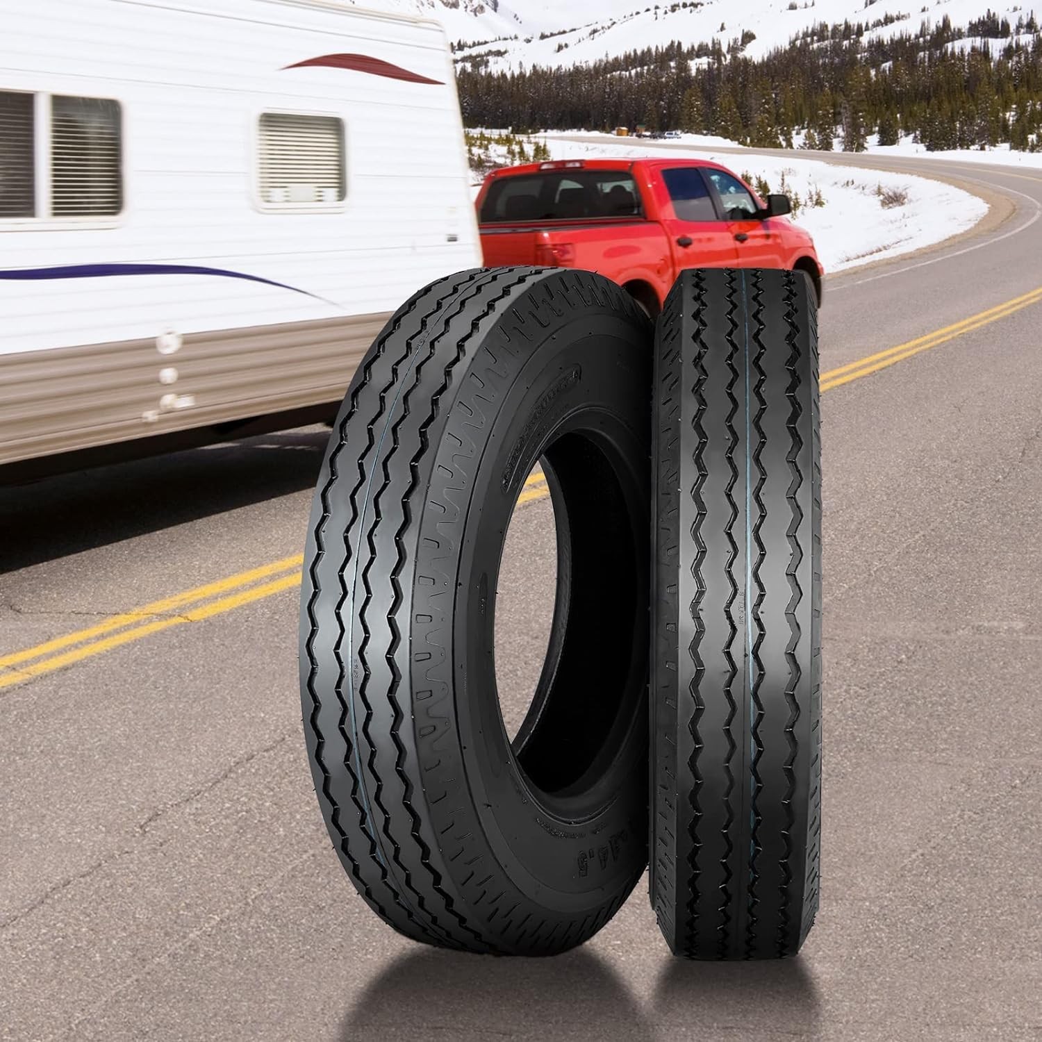 Set of 2 Premium ST175/80D13 Trailer Tires 6PR 175 80 13 Replacement Load Rang C