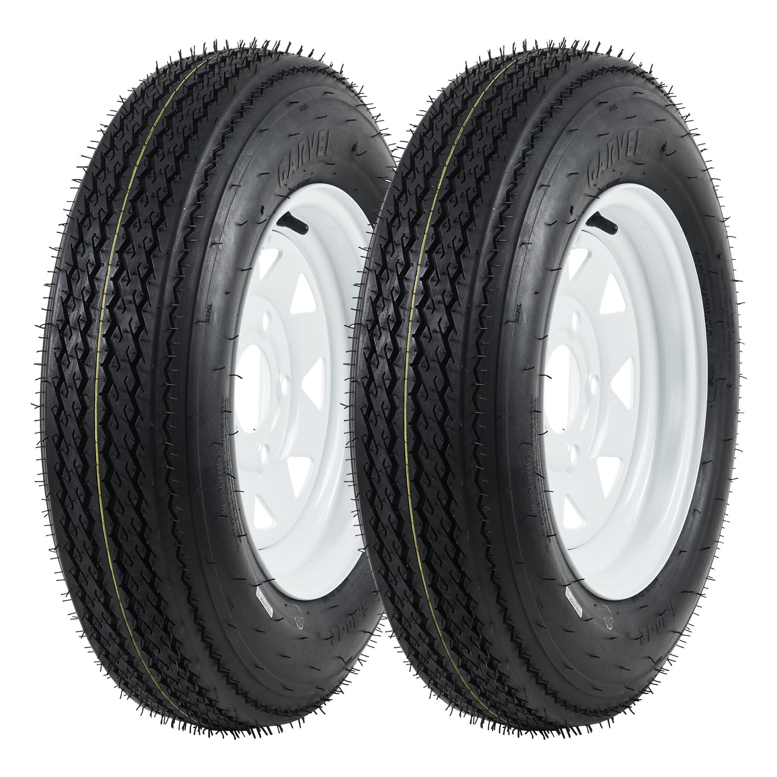 🔥5.30-12 5.30×12 530-12 Trailer Tires Wheels with 12″ Rim 5 Lug on 4.5″ SET of