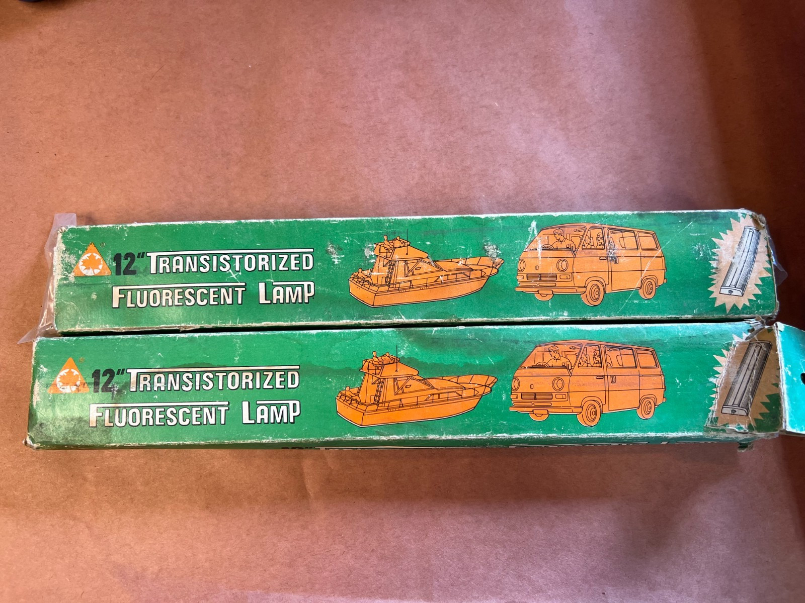 2-Pack RV Camper 12″ Transistorized Fluorescent Light Lamp 12Volt DC Retro. NOS
