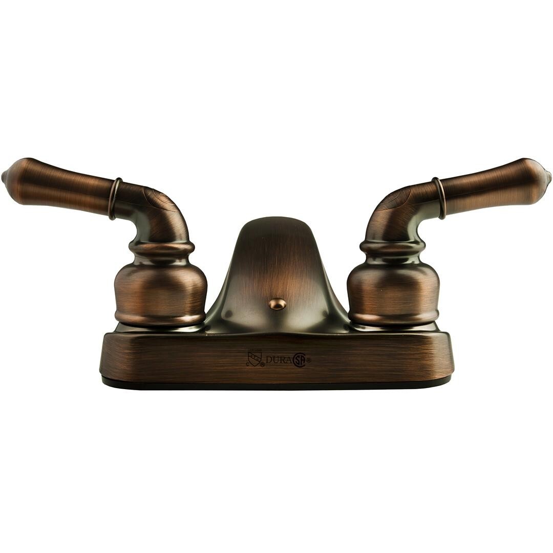 Dura Classical Oil Rubber Bronze Low-Arc Lavatory Faucet with Levers Handles