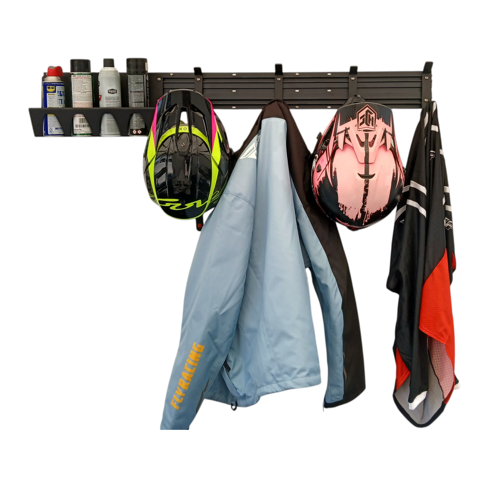 WRP Helmet /Coat/Aerosol Can Rack Enclosed Trailer Wall Mounted Accessory Kit