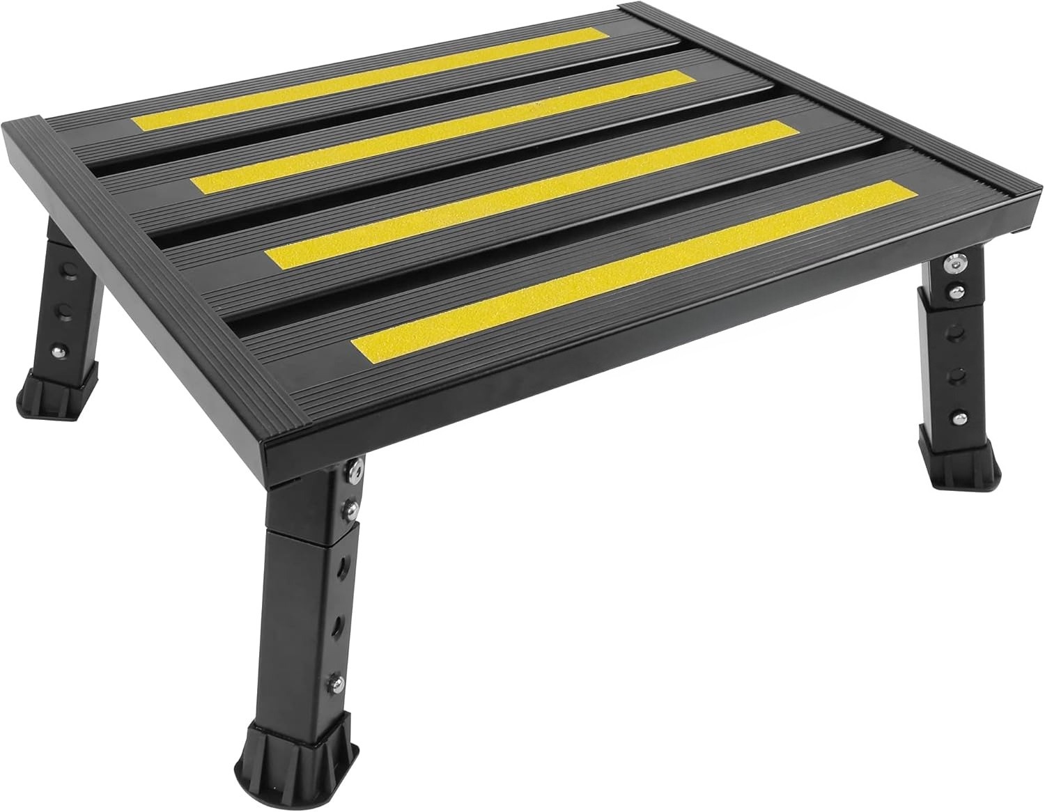 Adjustable Height Aluminum RV Step, Stable Foldable Platform Step Stool