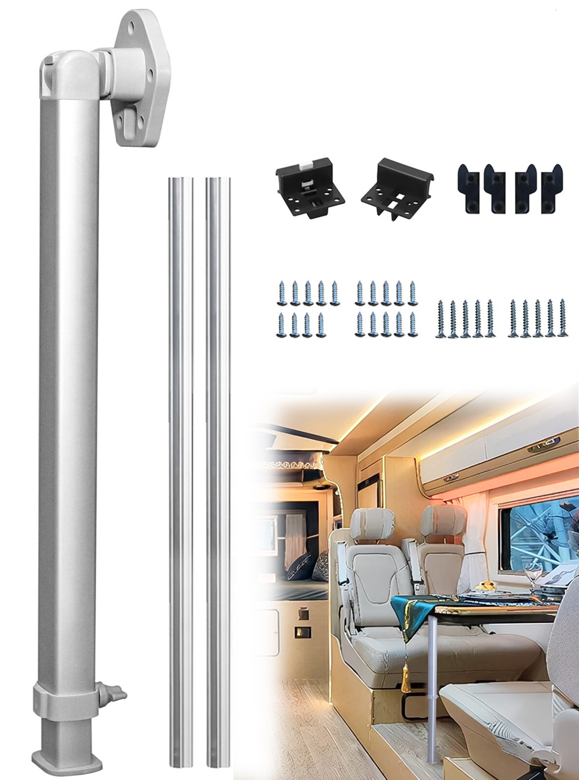 Adjustable Table Legs Kit, 20-30inch Telescoping Legs with 2Pcs Slide Rail
