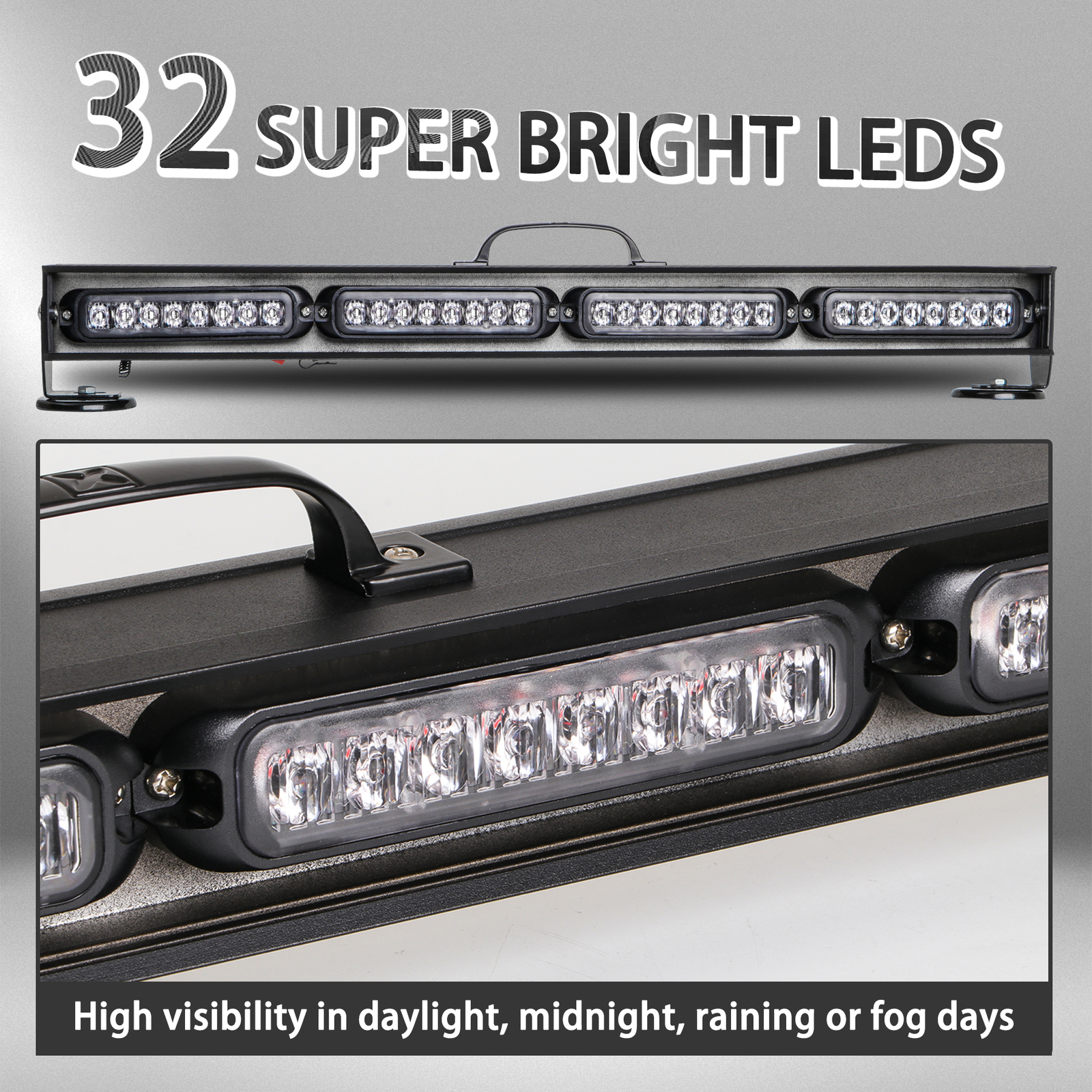 LED Wireless Tow Trailer light bar battery magnetic Base with 7 Pin Transmitter