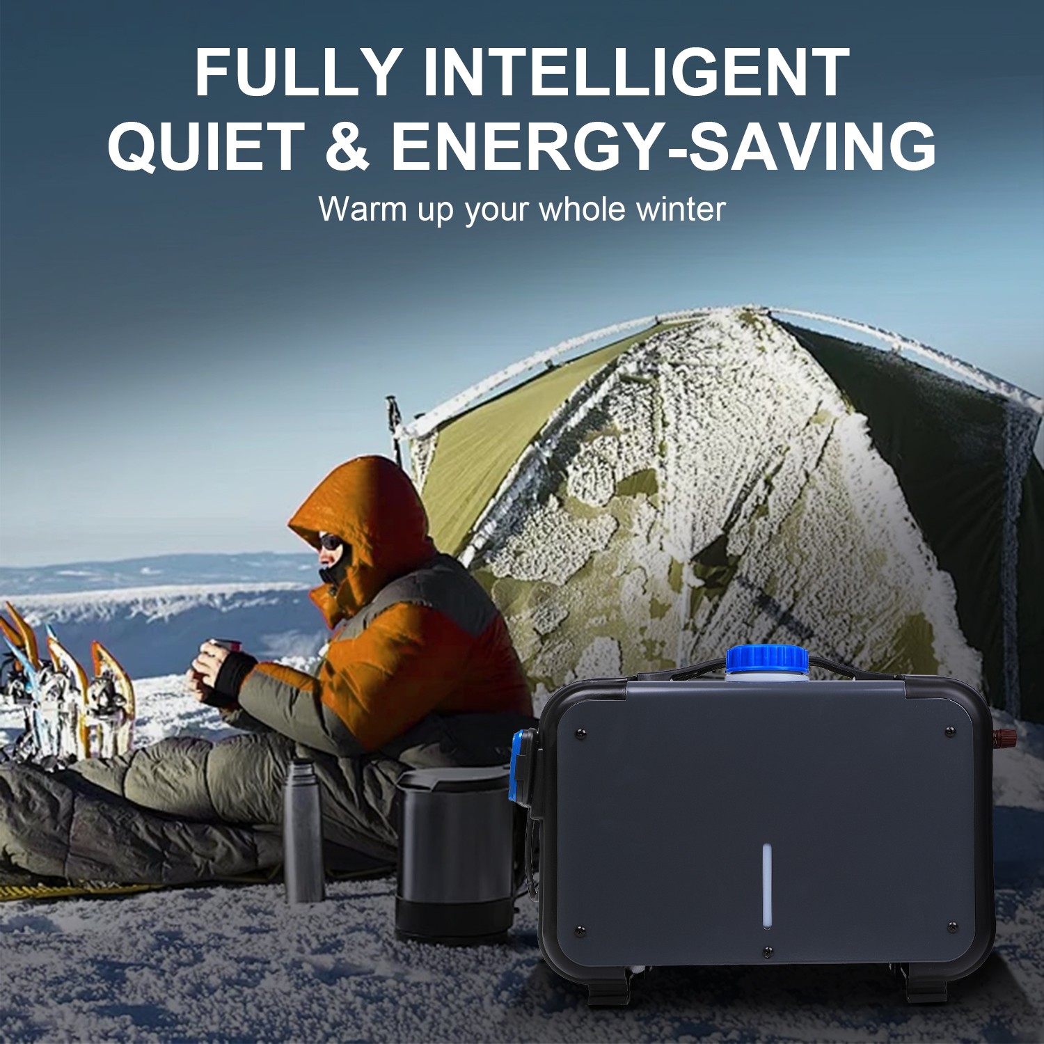 5KW Diesel Air Heater 12V/24V APP Bluetooth & 110V AC Adapter For Car RV Indoors