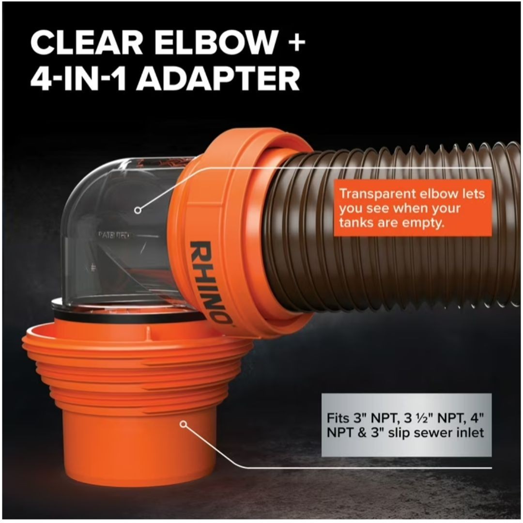 Camco RhinoFLEX 15-Foot RV Sewer Hose Kit – Multicolor, 23 Mils of Polyolefin