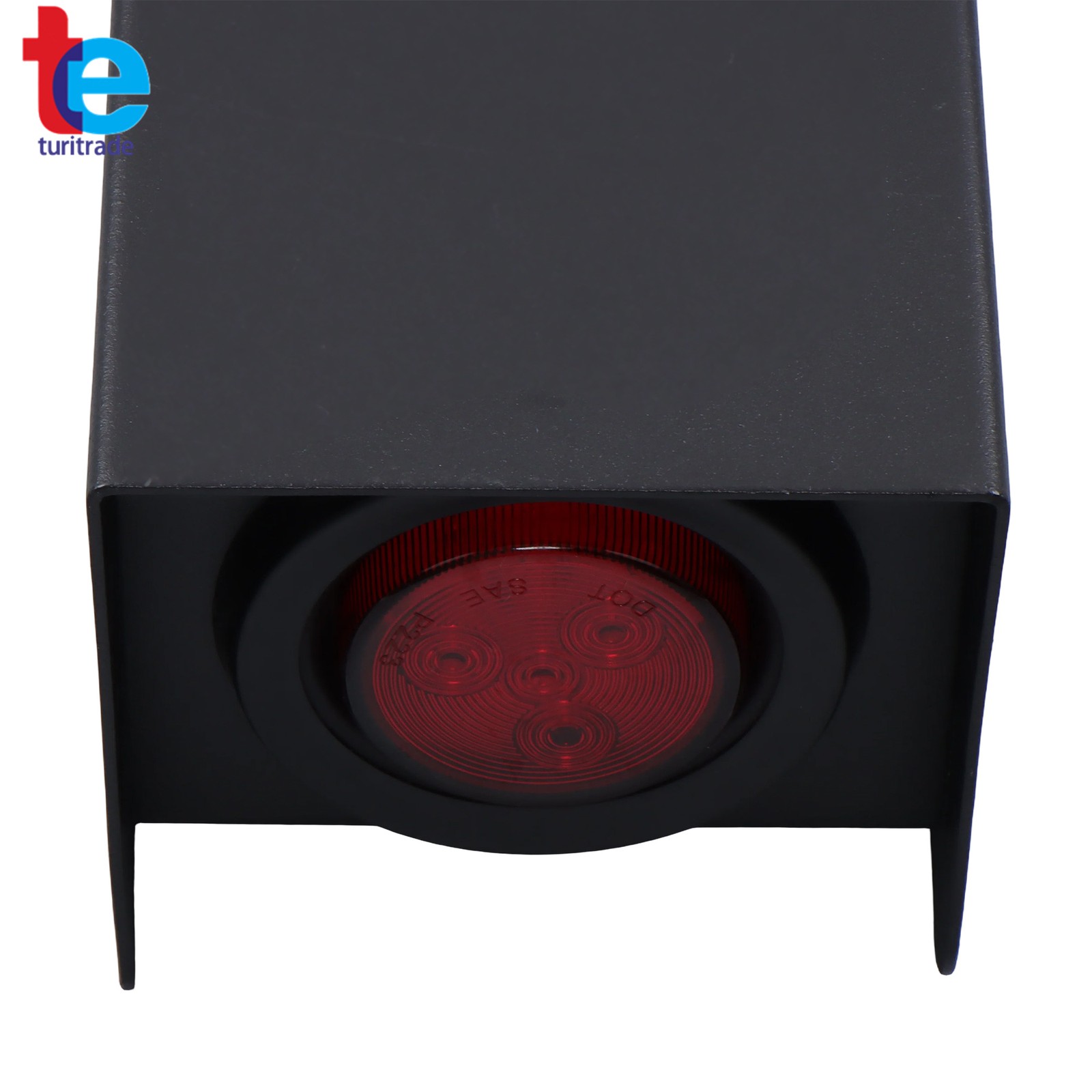 2pcs Led Trailer Tail Light Kit 6″ Oval Red & 2″ Round Marker Steel Housing
