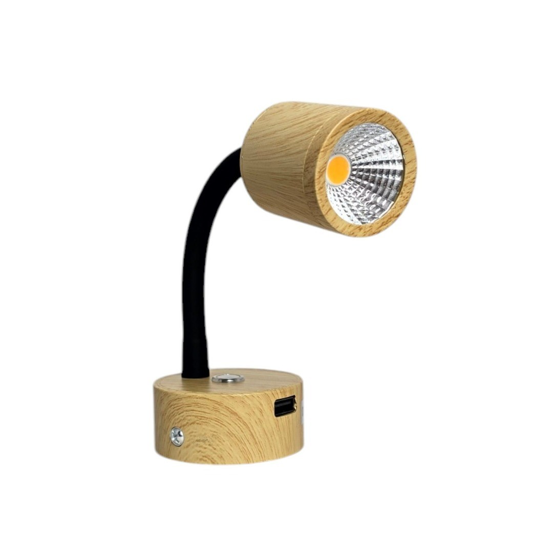 12V LED Reading Light Touch Dimmable Flexible Gooseneck Spotlight USB Campervan