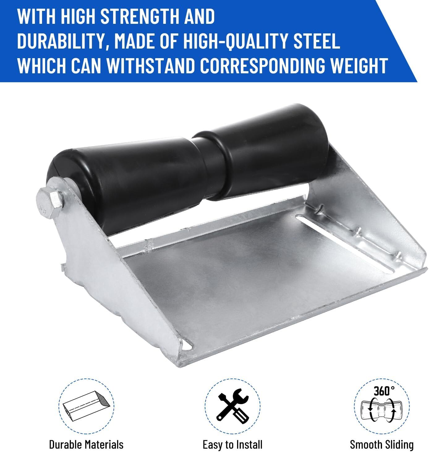 NEW For Boat Trailer Rollers with Brackets 12″ Keel Roller Assembly Kit Durable