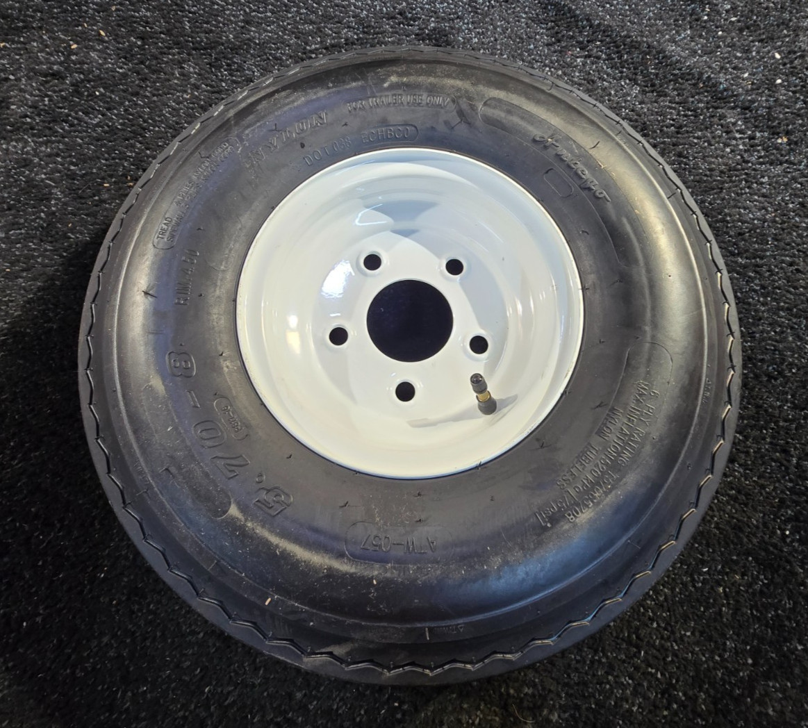 (QTY 1) Antego P811 5.70-8 6 Ply Trailer Wheel & Tire Assy 8×4.5 Rim, T57065708
