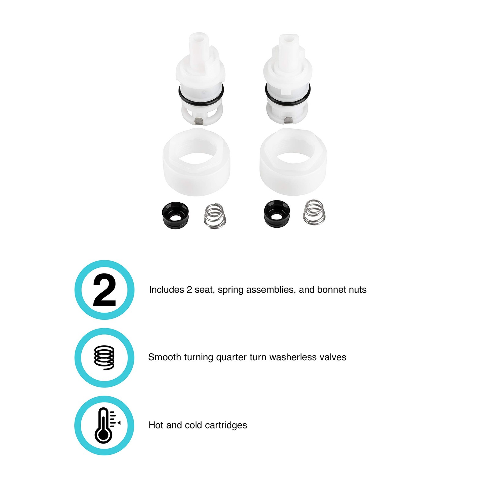 Dura Faucet DF-RK400 RV Cartridge Replacement Kit for Acrylic Knobs