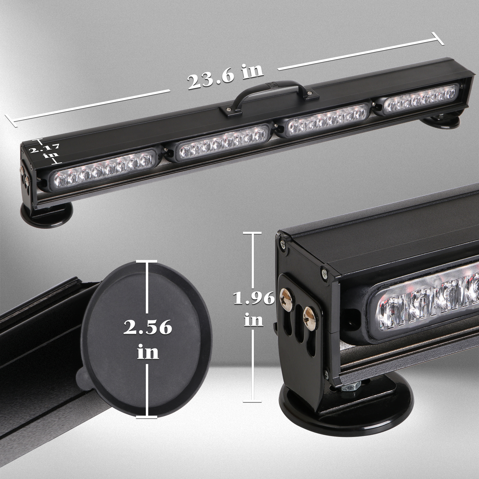 LED Wireless Tow Trailer light bar battery magnetic Base with 7 Pin Transmitter